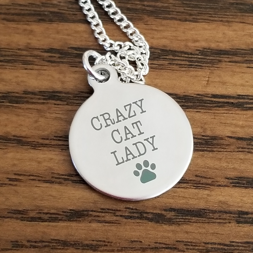 New Crazy Cat Lady Necklace Handmade Jewelry Cats